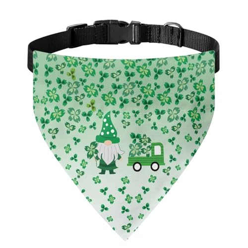 Xoenoiee St. Patrick's Day Hundehalstuch mit Kleeblatt-Motiv, weiches Haustier-Lätzchen mit verstellbarer Schnalle, mit Metallring für einfache Befestigung der Leine, für große Haustiere von Xoenoiee