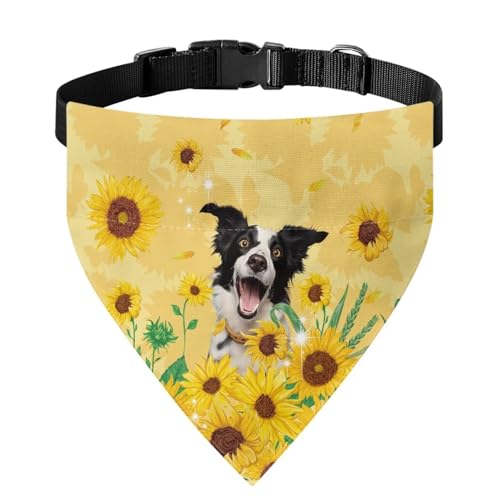 Xoenoiee Sunflower Border Collie Print Dog Bandana Collar Dog Bib Reversible Pet Bib Triangle Dog Halstuch with Adjustable Buckle and Metal Ring for Small Pet Xoenoiee Sunflower Border Collie Print Dog Bandana Collar Dog Bib Reversible Pet Bib Triangle Dog Halstuch with Adjustable Buckle and Metal Ring for Small Pet von Xoenoiee