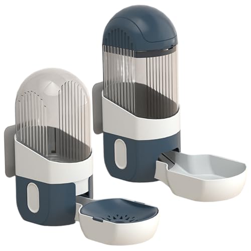 2pcs 1200 ml Automatischer Kaninchenfuttermittel ＆ 1000 ml Kaninchen -Wasserspender, hängende Katzenfutter und Wasserspender mit Clip und Aufkleber für Welpenkätzchen Chinchilla Hedgehog -Frettc von Xoeryoy