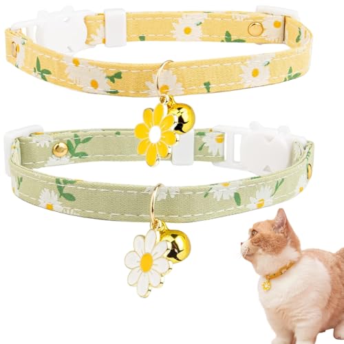 2pcs Katzenkragen, einstellbares niedliches Kätzchenkragen mit Bell & Safety -Schnalle & Blumendekor, geeignet für Mädchen und Jungen, m 2pcs Katzenkragen, einstellbares niedliches Kätzchenkragen mit Bell & Safety -Schnalle & Blumendekor, geeignet für Mädchen und Jungen, m von Xoeryoy