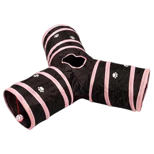 Cattunnel Y-förmiger Katze-Röhrchen mit Hängenden Bell & Center Loch Faltbares Spieltunnel Polyester Hideaway für Innenräume von Xoeryoy