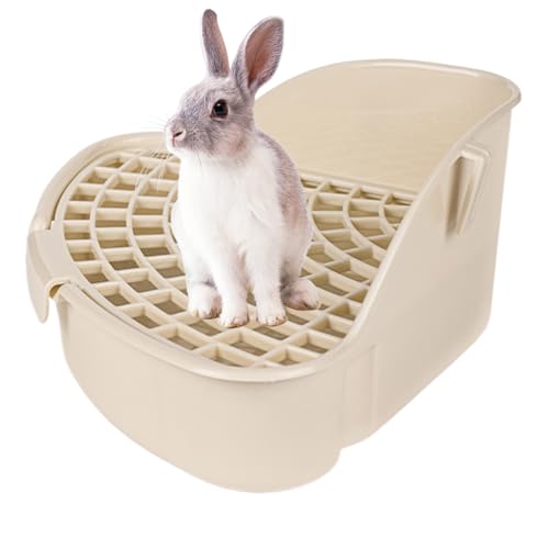 Xoeryoy Dreieck Kaninchen -Katzentoilette mit Gitter, Plastikhamster -Toilette, Spritzer Beweis Eckstrauder -Box für kleine Anima -Meerschweinchen, Frettchen, Ratte, Eichhörnchen, Chinchillas 9.5x7 von Xoeryoy