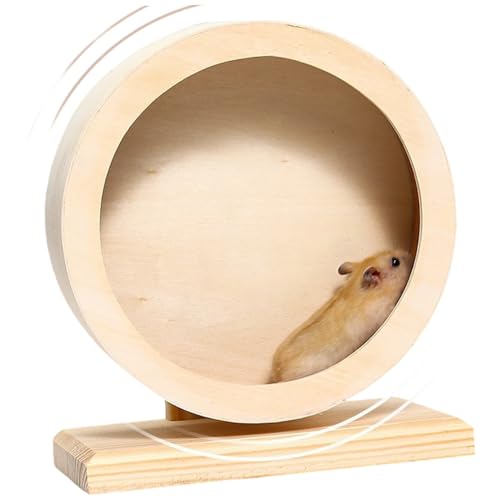 Xoeryoy Hamsterrad 6 Zoll wasserdicht feuchtigkeitsdichtes stabiles hölzernes Stiller Hamsterrad für Zwerghamster, Rennrattenratte, kleine Tiere von Xoeryoy