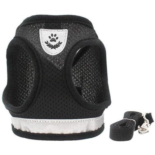 Hundekabelbaum und Leinen -Set, weiches, atmungsaktives Netz kein Pull -Hundekabelbaum, reflektierende einstellbare Weste für kleine Hunde und Katzen von Xoeryoy