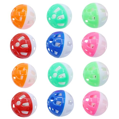 Xoeryoy 12pcs Katzenspielzeugkugel mit Glocke, 1, 5 Zoll farbenfrohe Mesh Hohlbohrer Abs Plastik Katze Bell, Jingle Voice und attraktive Farben Interaktives Spielzeug für Kätzchen, Farbe Zufall Xoeryoy 12pcs Katzenspielzeugkugel mit Glocke, 1, 5 Zoll farbenfrohe Mesh Hohlbohrer Abs Plastik Katze Bell, Jingle Voice und attraktive Farben Interaktives Spielzeug für Kätzchen, Farbe Zufall von Xoeryoy