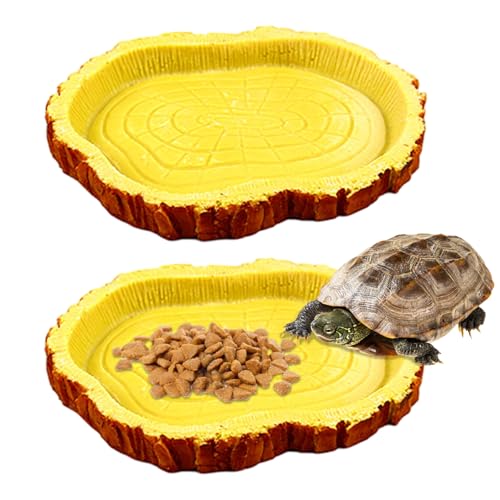 Xoeryoy 2pcs Tortoise Water Bowl, 4, 5x3x0, 6 Zoll realistische Baumrinde Textur Schildkröte Wasserschale Plastikschildkröte Feeder für Reptilientiere Xoeryoy 2pcs Tortoise Water Bowl, 4, 5x3x0, 6 Zoll realistische Baumrinde Textur Schildkröte Wasserschale Plastikschildkröte Feeder für Reptilientiere von Xoeryoy