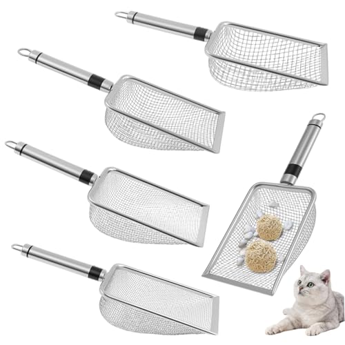 Xoeryoy 5pcs Katzenstreu -Schaufel, Edelstahlstreu -Schaufel mit Griff 2/2, 8/3, 8/4, 3/5mm Kompostsieb mit hängenden Ring für Katzenbesitzer # Xoeryoy 5pcs Katzenstreu -Schaufel, Edelstahlstreu -Schaufel mit Griff 2/2, 8/3, 8/4, 3/5mm Kompostsieb mit hängenden Ring für Katzenbesitzer # von Xoeryoy