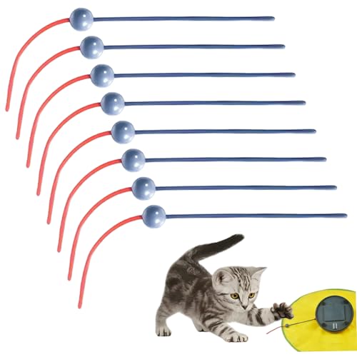 Xoeryoy 8pcs Katzenstab -Ersatzspielzeug für interaktives motorisiertes Kätzchenspielzeug, Plastikkatze Teaser Zauberstab nachfüllen Innenkätzchen Spiel & Übung von Xoeryoy