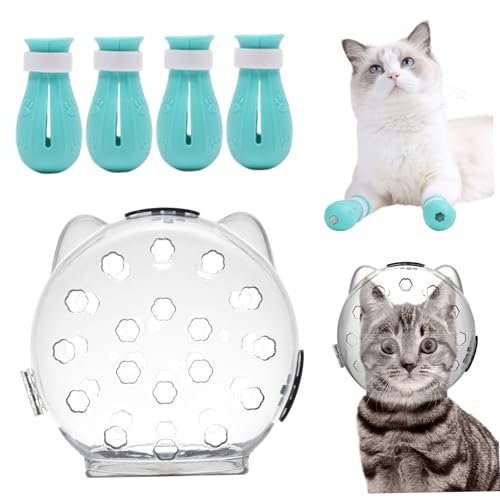 Xoeryoy Cat Bubble Mündung mit 4 Stiefeln 5 Zoll atmungsaktives transparentes Katzenmündung mit Schloss Anti-Lick & Anti-Bite-Kopfabdeckung zum Pflege, Nageltrimmen Xoeryoy Cat Bubble Mündung mit 4 Stiefeln 5 Zoll atmungsaktives transparentes Katzenmündung mit Schloss Anti-Lick & Anti-Bite-Kopfabdeckung zum Pflege, Nageltrimmen von Xoeryoy