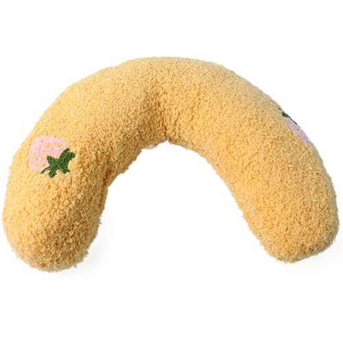 Xoeryoy Haustierkissen, weiche Flauschige halbe Donut U-förmige Katzenkissen, waschbares kleines Hundkissenpad mit süßem Stickmuster zum Schlafen, Gelb, Gelb Xoeryoy Haustierkissen, weiche Flauschige halbe Donut U-förmige Katzenkissen, waschbares kleines Hundkissenpad mit süßem Stickmuster zum Schlafen, Gelb, Gelb von Xoeryoy