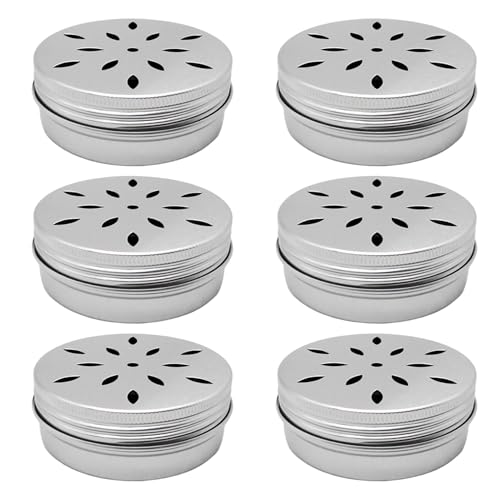Xoeryoy Hundetrainingsausrüstung, 6pcs 60g Zinnbehälter mit hohlen Deckeln, 2, 7 x 1 Zoll Leere Aluminiumdosen für das Training von Hundenasen von Xoeryoy