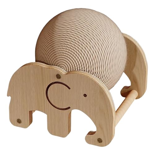 Xoeryoy Katze Kratzkugel mit stabilem Ständer süßer Elefant natürlicher Sisal Cat Croboker Ball Kratzfeste interaktive Spielzeuge fü von Xoeryoy