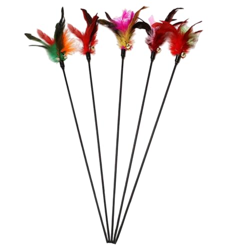 Xoeryoy Katzen Teaser 5pcs 20 Zoll Katzenstab Spielzeug mit gefiederter Spitze, Bell & Long Griff Ersatz für interaktive Teaser für Innenkätzchen Xoeryoy Katzen Teaser 5pcs 20 Zoll Katzenstab Spielzeug mit gefiederter Spitze, Bell & Long Griff Ersatz für interaktive Teaser für Innenkätzchen von Xoeryoy