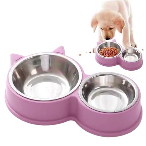 Xoeryoy Katzenfutter- und Wasserschüssel-Set, abnehmbare Doppel-Edelstahl-Katzenschalen, niedliche Hundefuttergerichte mit Einer rutschfesten Basis Xoeryoy Katzenfutter- und Wasserschüssel-Set, abnehmbare Doppel-Edelstahl-Katzenschalen, niedliche Hundefuttergerichte mit Einer rutschfesten Basis von Xoeryoy
