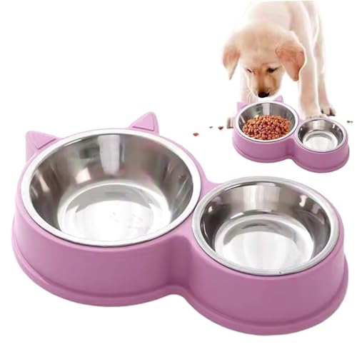 Xoeryoy Katzenfutter- und Wasserschüssel-Set, abnehmbare Doppel-Edelstahl-Katzenschalen, niedliche Hundefuttergerichte mit Einer rutschfesten Basis Xoeryoy Katzenfutter- und Wasserschüssel-Set, abnehmbare Doppel-Edelstahl-Katzenschalen, niedliche Hundefuttergerichte mit Einer rutschfesten Basis von Xoeryoy