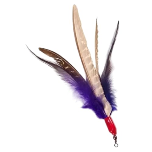 Xoeryoy Katzenstab Spielzeug nachfüllen 6 bis 7 Zoll Ersatz gefiedertes Katzenstab-Anhang Toys Interactive Purple Farb Nachfüllung für Innenspiele von Xoeryoy