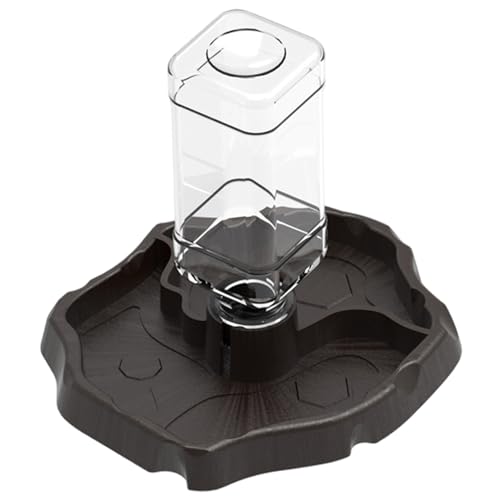 Xoeryoy Reptilienwasserschale mit Flasche, 2 in 1 Kunststoffautomatikschildkrötenfutter- und Wasserspender für Schildkröten, Gecko, Schlange, Skorpion von Xoeryoy