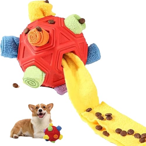 Schnüffelball für Hunde, Hundespielzeug Intelligenz, Schnüffelteppich für Hunde, Interaktive Hundespielzeug, Snuffi Master Hund, Tragbarer Schnüffelspielzeug für Kleine Mittelgroße Haustier (Rot) von XongSyue
