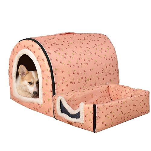 2-in-1-Hundehütte, extra großes Hundebett, Angstlinderung, XL, Hundebett, Zelt, wasserdicht, weich, Katzenhöhle, Iglu, Haustiernest, abnehmbar, waschbar (XL-20 kg, G) von Xpnit