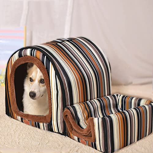 Extra großes 3XL-Hundebett, Jumbo-Hundebett, mittelgroß, 2-in-1 Labrador-Hundehütte, Angstlinderung, Haustierzelt, Bett (XXL, Haus-E) von Xpnit