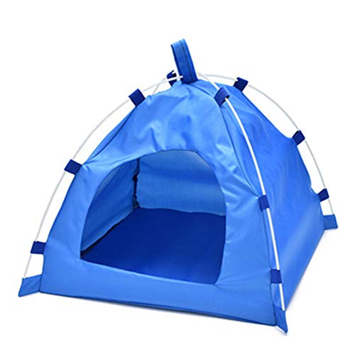 Xpnit Haustier-Zelt für drinnen und draußen, faltbar, tragbar, für Welpen, Kätzchen, Camping, wasserdicht, Tipi für kleine und mittelgroße Haustiere (blau) von Xpnit