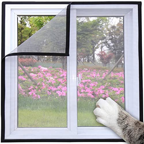 Xpnit Katzenfensterschutz, Fensternetz für Katzen, Sicherheitsnetz, kratzfest, Fensterschutz, Katze, Balkonnetze, Fliegengitter, Moskitonetz (100 x 100 cm, schwarz-graues Netz) von Xpnit
