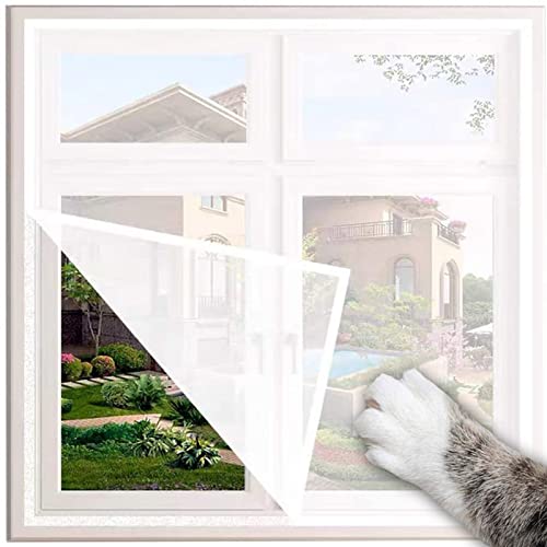 Xpnit Katzenfensterschutz, Fensternetz für Katzen, Sicherheitsnetz, kratzfest, Fensterschutz, Katze, Balkonnetze, Fliegengitter, Moskitonetz (100 x 100 cm, weiß-weißes Netz) von Xpnit
