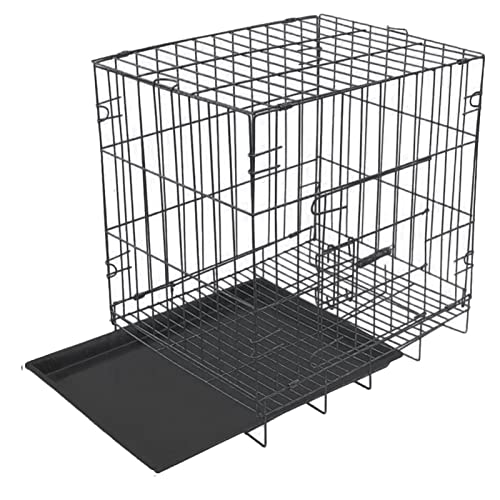 Xpnit Kleiner Hundekäfig, Welpenbox, faltbare Metall-Hundekäfige, Hundehütte, Katzenkäfige, für den Innen- und Außenbereich, für kleine Hunde, Katzen, Kaninchen (35 x 26 x 33 cm, schwarz) von Xpnit