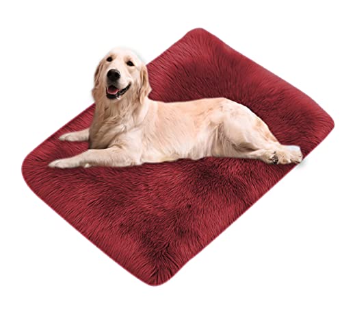 Xpnit Kunstfell-Hundebettmatte, beruhigend, superweich, warm, flauschig, weich, waschbar, für Hunde, rutschfest, 60 x 60 cm, Weinrot Xpnit Kunstfell-Hundebettmatte, beruhigend, superweich, warm, flauschig, weich, waschbar, für Hunde, rutschfest, 60 x 60 cm, Weinrot von Xpnit