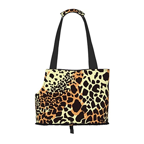 Bunter Leopard-Tarnung-Camouflage, weiche Seiten-Reise-Haustier-Tragetasche, Handtasche, tragbare kleine Haustier-Tragetasche, Umhängetasche von XqmarT