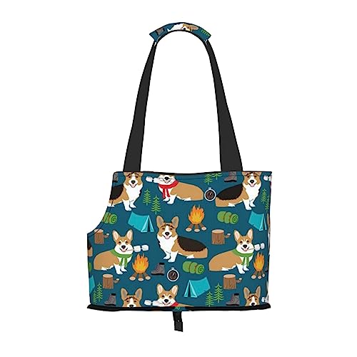 Corgi, Weiche Reise-Transporttasche für Haustiere, Handtasche, tragbare kleine Transporttasche für Haustiere, Umhängetasche von XqmarT