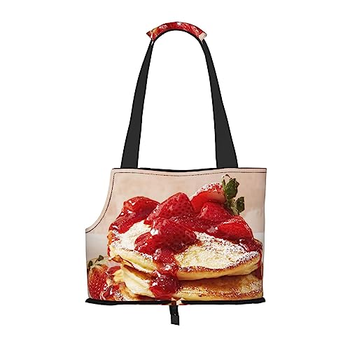 Erdbeer-Muffin, weiche Seiten-Reise-Haustier-Tragetasche, Handtasche, tragbare kleine Haustier-Tragetasche, Umhängetasche von XqmarT