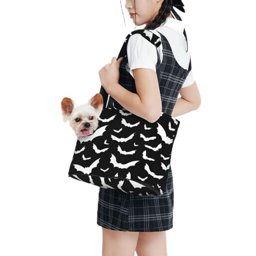 Fledermäuse Halloween Goth, weiche Seitentasche für Reisen, Tragetasche für Haustiere, Handtasche, tragbare kleine Tragetasche für Haustiere, Umhängetasche von XqmarT