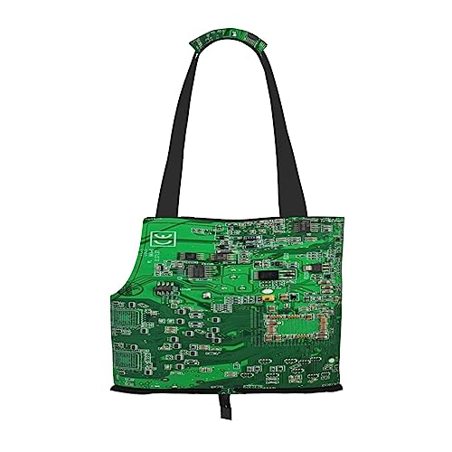 Grüne Leiterplatte, weiche Seiten-Reise-Haustier-Tragetasche, Handtasche, tragbare kleine Haustier-Tragetasche, Umhängetasche von XqmarT