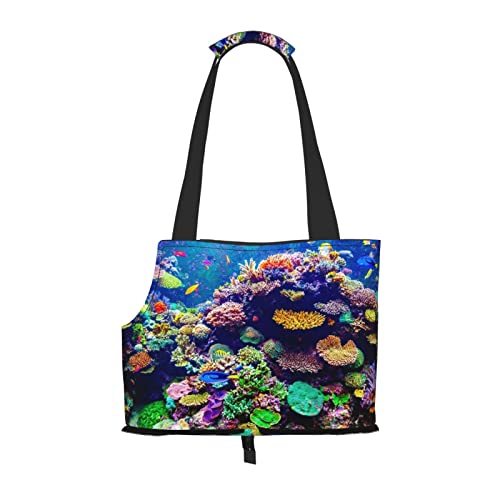 Korallenriff-Tropischer Fisch, weiche Seiten-Reise-Haustier-Tragetasche, Handtasche, tragbare kleine Haustier-Tragetasche, Umhängetasche von XqmarT