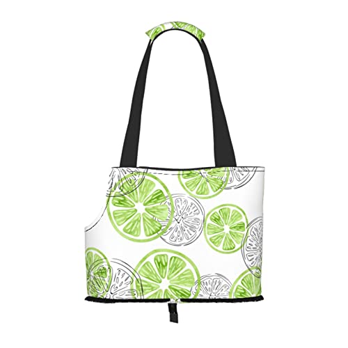 Limettenfarbenes Aquarell-Gekritzel, weiche Seitentasche für Reisen, Tragetasche, Handtasche, tragbare kleine Tragetasche für Haustiere, Umhängetasche von XqmarT