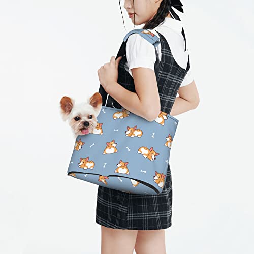 Niedlicher Corgi Butt Welsh Dog, weiche Seitentasche für Reisen, Tragetasche, Handtasche, tragbare kleine Haustiertrage, Umhängetasche von XqmarT