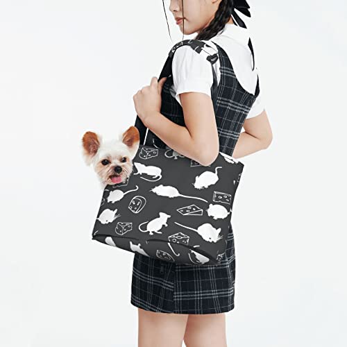 Rat Cheese Shadow, weiche Seiten-Reise-Transporttasche für Haustiere, Handtasche, tragbare kleine Haustier-Transporttasche, Umhängetasche von XqmarT