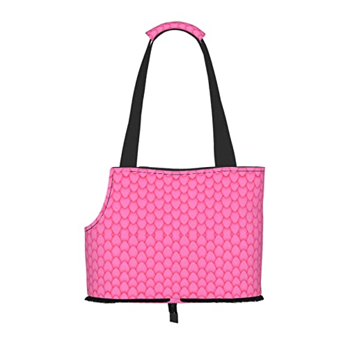 Rosa rote Drachenschuppe, weiche Seitentasche für Reisen, Tragetasche, Handtasche, tragbare kleine Tragetasche für Haustiere, Umhängetasche von XqmarT