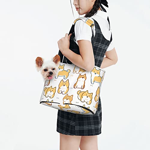 Shiba Inu Hund, weiche Seiten-Reise-Haustier-Tragetasche, Tragetasche, tragbare kleine Haustier-Tragetasche, Umhängetasche von XqmarT