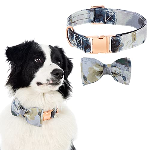 Xqpetlihai Hundehalsband mit Fliege, strapazierfähig, Camouflage-Hundehalsband, weich, verstellbare Metallschnalle, Schnellverschluss für kleine, mittelgroße Hunde (CAMO-S) von Xqpetlihai