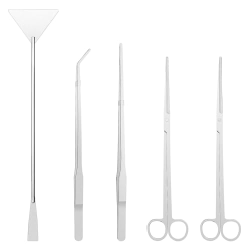Xrten 5 in 1 Edelstahl Aquarium Aquascaping Kit, Aquascaping Tools, Aquarium Terrarium Tank Kit Zubehör, Pinzette Scissor Spatel Multifunktions Aquarium Tool Set Xrten 5 in 1 Edelstahl Aquarium Aquascaping Kit, Aquascaping Tools, Aquarium Terrarium Tank Kit Zubehör, Pinzette Scissor Spatel Multifunktions Aquarium Tool Set von Xrten