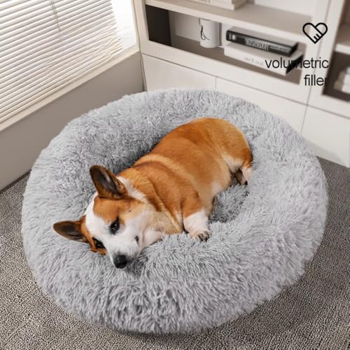 Xshelley Beruhigendes Hunde- und Katzenbett, Anti-Angst, Donut-Kuschelbett, wärmend, gemütlich, weich, rundes Bett, flauschiges Kunstfell-Plüschkissen, das Haustierbett ist maschinenwaschbar (60 cm) Xshelley Beruhigendes Hunde- und Katzenbett, Anti-Angst, Donut-Kuschelbett, wärmend, gemütlich, weich, rundes Bett, flauschiges Kunstfell-Plüschkissen, das Haustierbett ist maschinenwaschbar (60 cm) von Xshelley