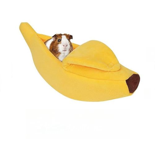 Xshelley Gelb Banana Katzenbett, Nette Banana Welpen Pad Kennel Warme und Weiche Haustier Katze Supplies Kätzchen Welpen Bett, Geeignet für Haustiere unter 2 kg Kätzchen, Eichhörnchen, etc-((40 cm) von Xshelley