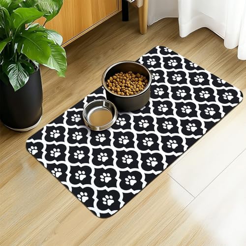 Hundefuttermatte, 43,2 x 76,2 cm, saugfähige Matten für Boden, Katze, Wassernapf, Platzsets, rutschfest, waschbar, Hundematte für Futter und Wasser von Xspatroias