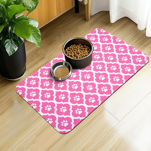 Hundefuttermatte, saugfähige Matten für Boden, Katze, Wassernapf, Platzsets, rutschfest, waschbar, Hundematte für Futter und Wasser, 40,6 x 61 cm von Xspatroias