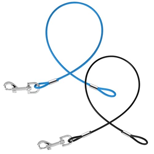 2 Stück Hundeleine Verlängerung, Bissfeste Kausicherfest Metall Kabel Hundeleine, Kurze Hundeleines Mit Beschichtetem Stahlkabel, Hundeleines Kette Für Große Mittelgroße Hunde, 24 Inch/60 cm 2 Stück Hundeleine Verlängerung, Bissfeste Kausicherfest Metall Kabel Hundeleine, Kurze Hundeleines Mit Beschichtetem Stahlkabel, Hundeleines Kette Für Große Mittelgroße Hunde, 24 Inch/60 cm von Xthrotsenk