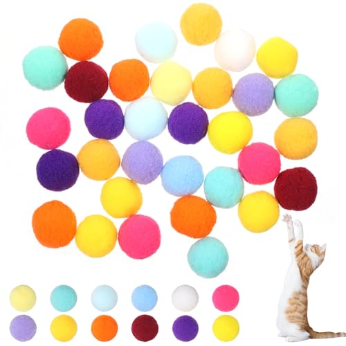 Xthrotsenk Katzenspielzeugbälle, 2,5 cm, bunt, weich, interaktiv, Katzenspielzeug, Katzenspielzeug, interaktives Spielen, leiser Ball, flauschiger Kätzchenball für Katzen, Haustiere, 60 Stück Xthrotsenk Katzenspielzeugbälle, 2,5 cm, bunt, weich, interaktiv, Katzenspielzeug, Katzenspielzeug, interaktives Spielen, leiser Ball, flauschiger Kätzchenball für Katzen, Haustiere, 60 Stück von Xthrotsenk