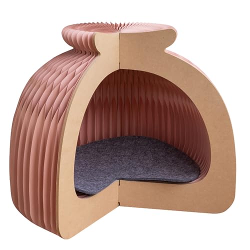 Faltbares Katzennest Halbgeschlossen Papier Honigwaben Höhle Mit Filzmatte Atmungsaktives Design Moderne Katzenhöhle Einfach Aufzubauen Tragbare Katzenhütte,Pink Faltbares Katzennest Halbgeschlossen Papier Honigwaben Höhle Mit Filzmatte Atmungsaktives Design Moderne Katzenhöhle Einfach Aufzubauen Tragbare Katzenhütte,Pink von Xtroml