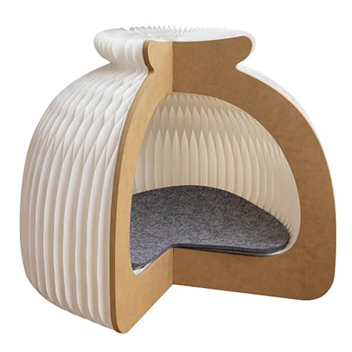 Faltbares Katzennest Halbgeschlossen Papier Honigwaben Höhle Mit Filzmatte Atmungsaktives Design Moderne Katzenhöhle Einfach Aufzubauen Tragbare Katzenhütte,White Faltbares Katzennest Halbgeschlossen Papier Honigwaben Höhle Mit Filzmatte Atmungsaktives Design Moderne Katzenhöhle Einfach Aufzubauen Tragbare Katzenhütte,White von Xtroml